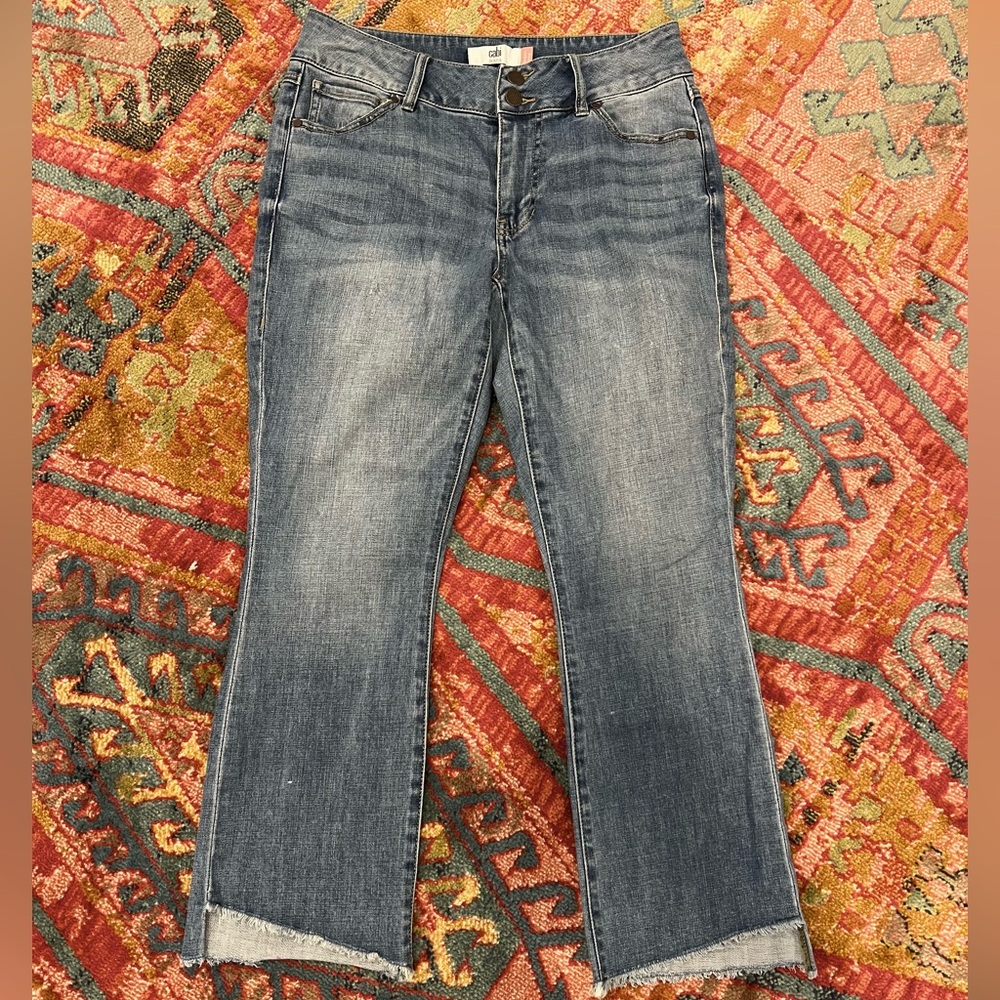Cabi Hi-Low Cropped Jeans